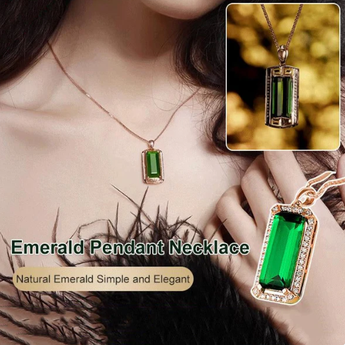 💎💚 Elegant Emerald Necklace — Classic Pendant Design for Everyday Style