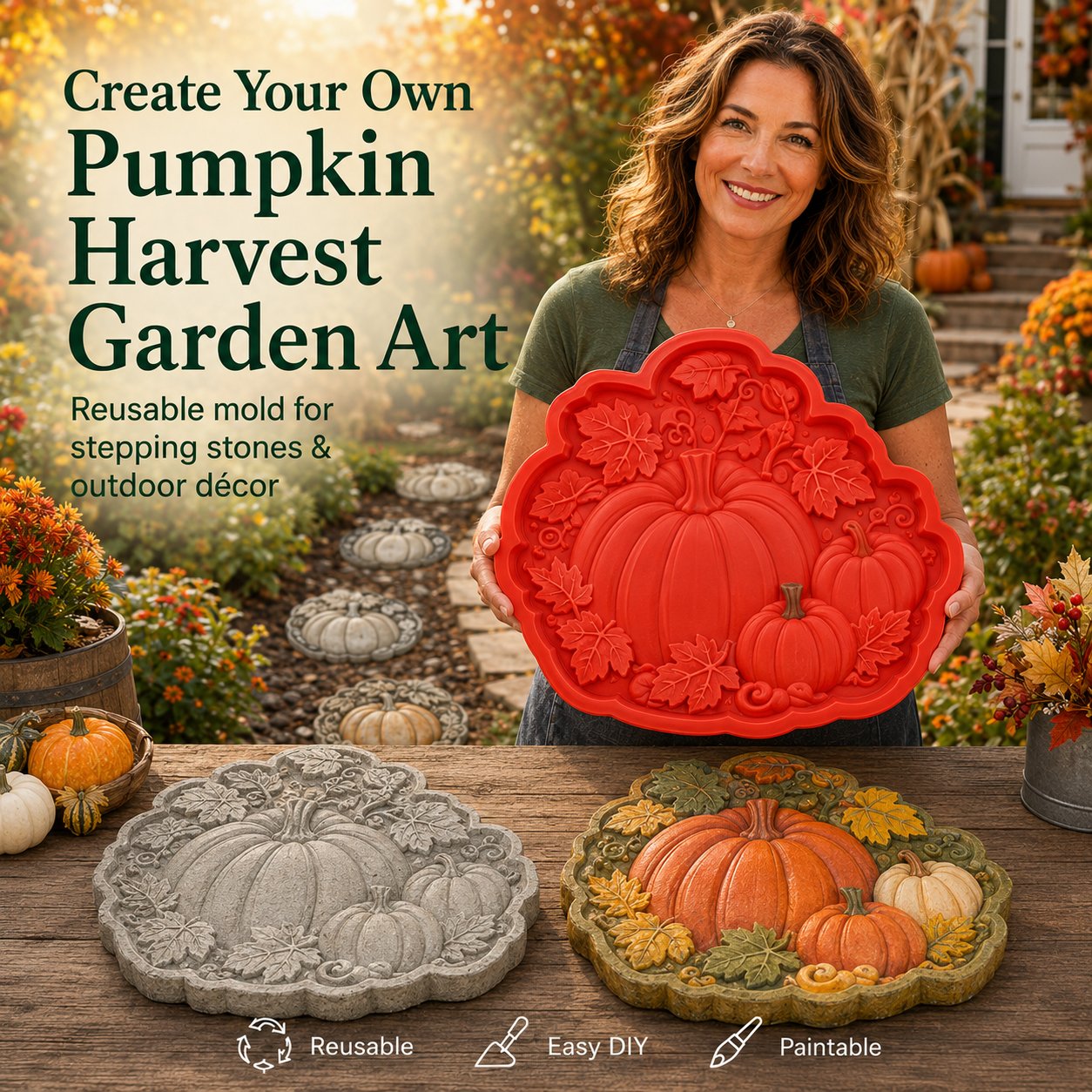 💥 LAST DAY 49% OFF💥🌻 Reusable Sunflower Stepping Stone Mold