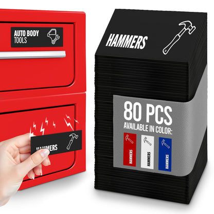 🧰 80-Piece Magnetic Toolbox Labels Kit