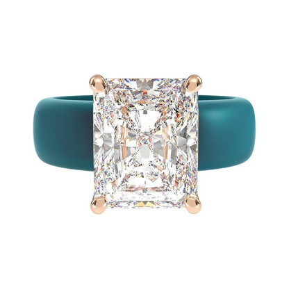 💫 Silicone Ring – 10×8 mm Emerald Cut CZ💎