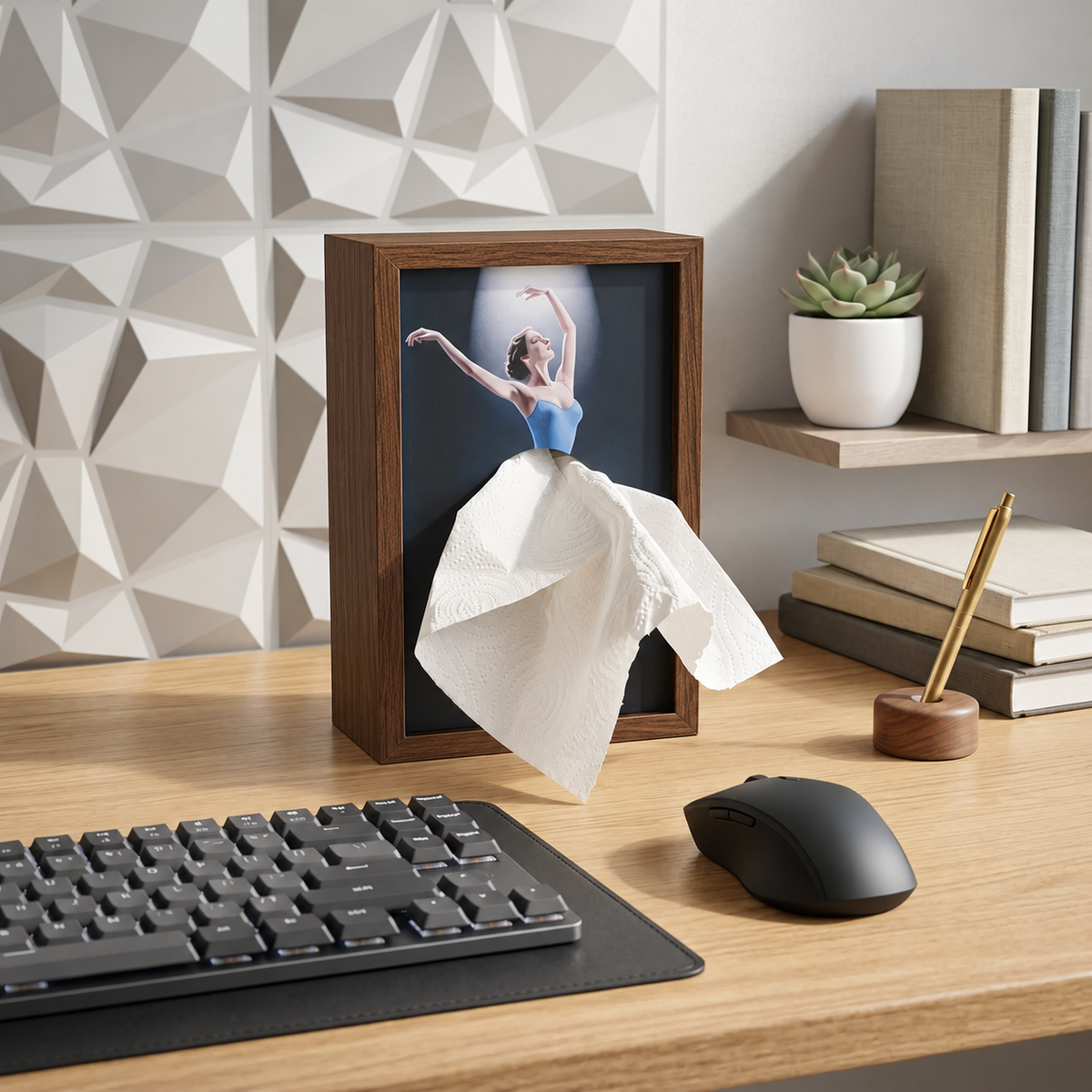 🩰Ballet Dancer Wooden Tissue Box Holder✨