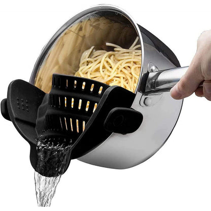 🍝 Silicone Clip-On Strainer – Food-Grade, Leak-Proof & Easy Drain ✨