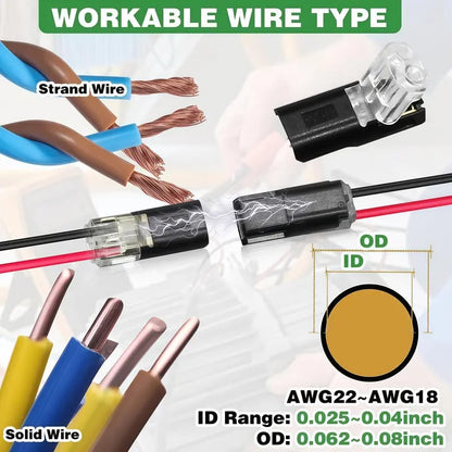 Flash Sale⚡20K+ SOLD!🔥Double-Wire Plug-in Connector Led Light Strip Connectors 2 Pin