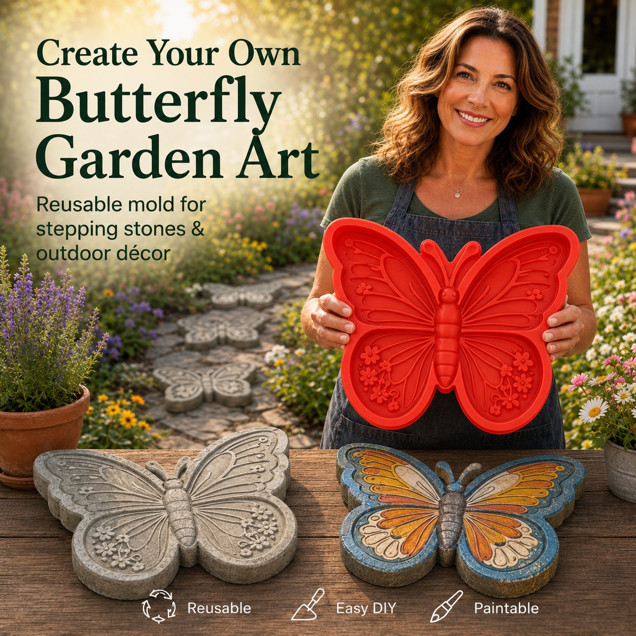 💥 LAST DAY 49% OFF💥🌻 Reusable Sunflower Stepping Stone Mold
