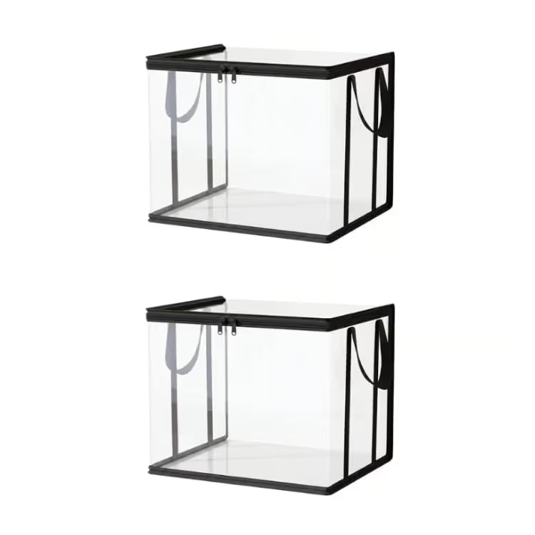 Large Clear Thick Plastic Storage Box with Hinged Lid