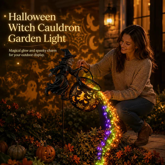 Halloween Witch Cauldron Garden Light👻
