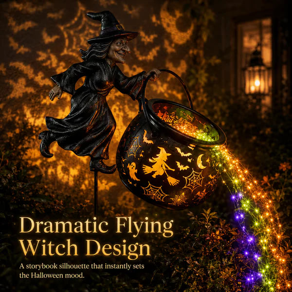 Halloween Witch Cauldron Garden Light👻