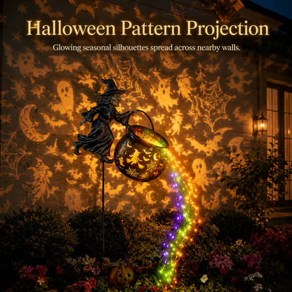 Halloween Witch Cauldron Garden Light👻