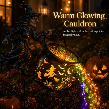 Halloween Witch Cauldron Garden Light👻