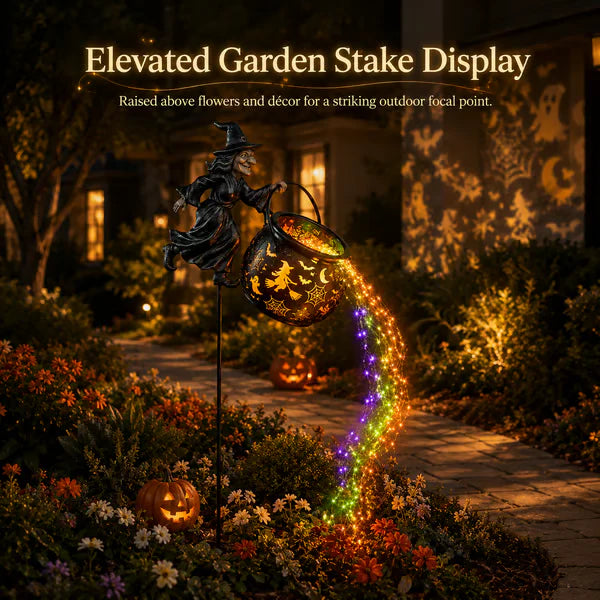 Halloween Witch Cauldron Garden Light👻