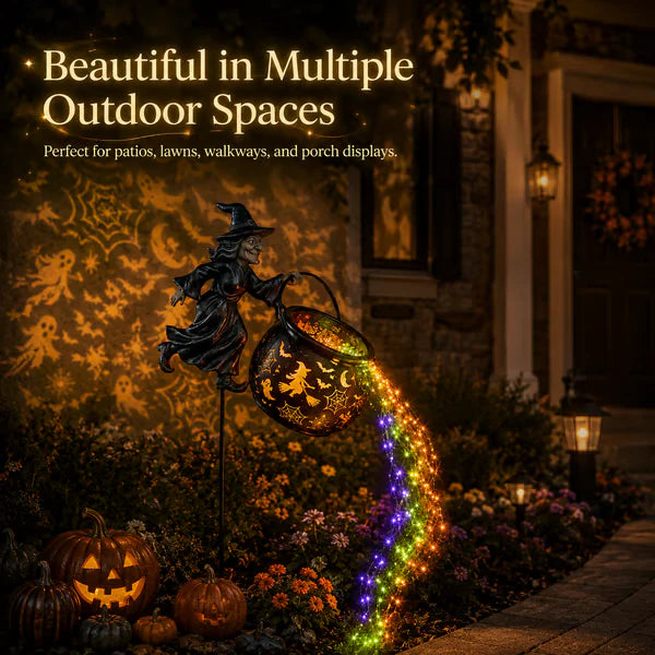 Halloween Witch Cauldron Garden Light👻