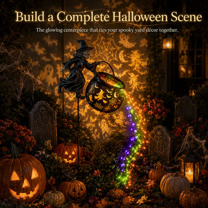 Halloween Witch Cauldron Garden Light👻