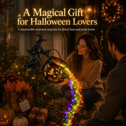 Halloween Witch Cauldron Garden Light👻