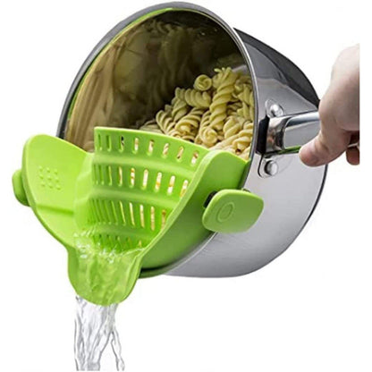 🍝 Silicone Clip-On Strainer – Food-Grade, Leak-Proof & Easy Drain ✨