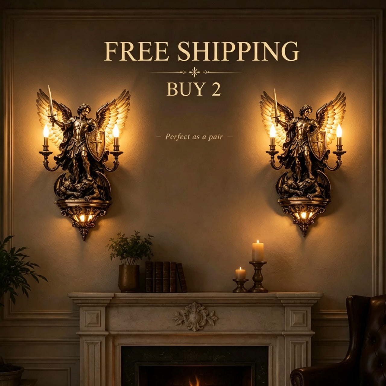 🕊️St. Michael Guardian Angel Wall Light✨