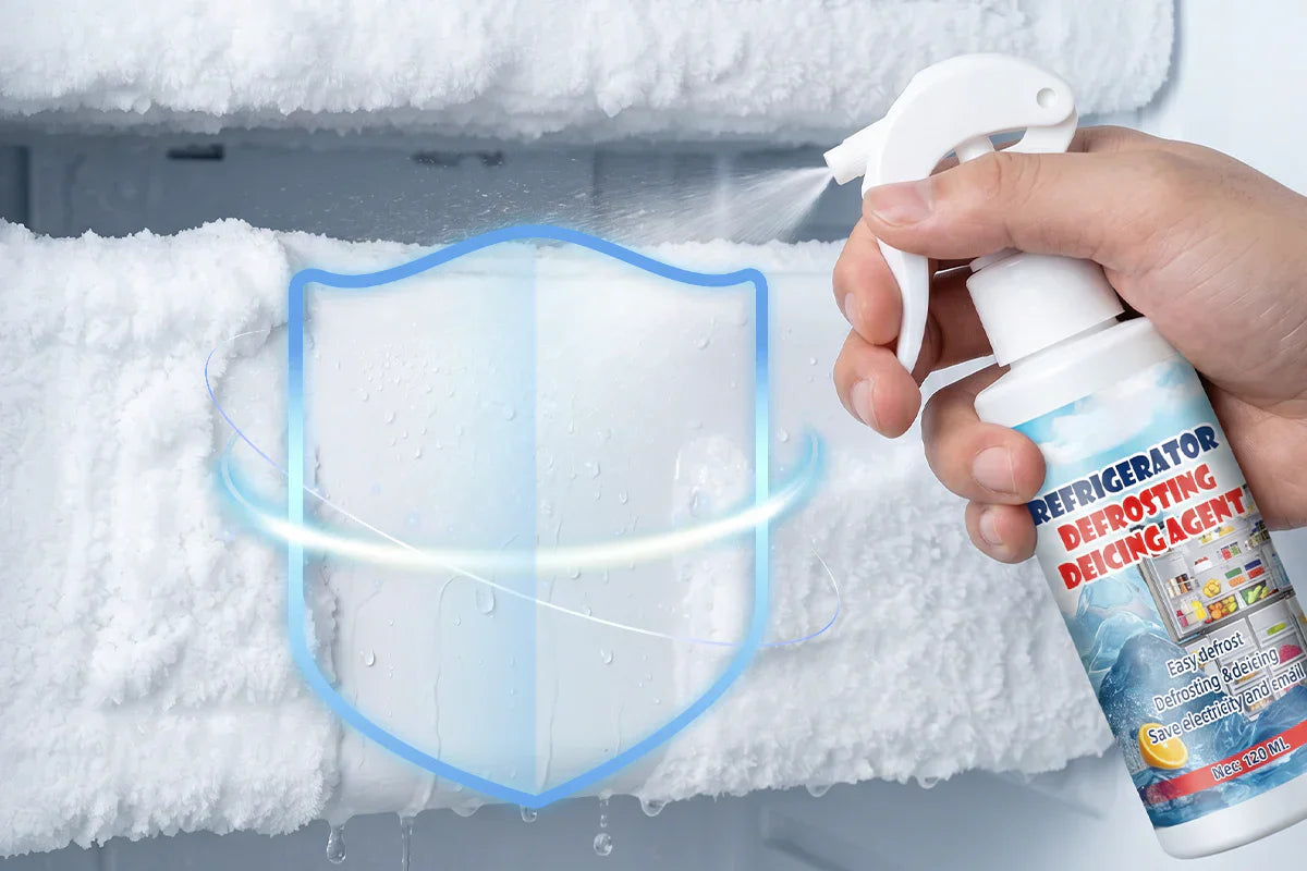 ❄️ Freezer Ice Remover Spray – Rapid Defrost & Easy Cleaning 🎁 Free Scraper Included