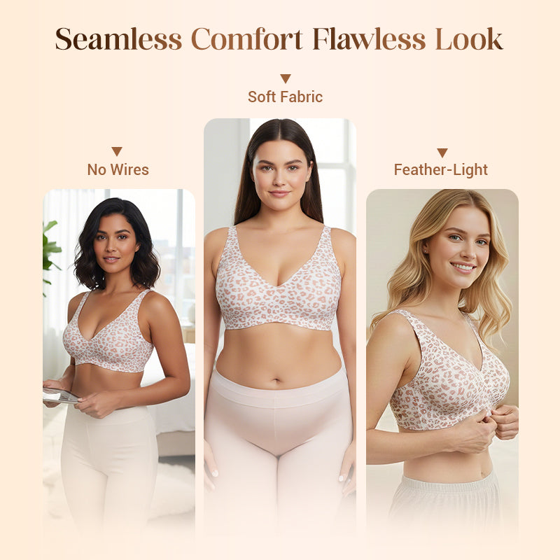 🔥Limited Buy 1 Get 1 Free 💕Jelly Wireless Women‘s Comfortable Wireless Bras Push Up Bra Seamless T shirts Bras Deep V Everyday Bras