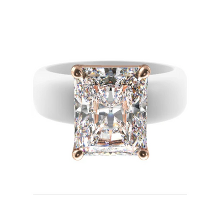 💫 Silicone Ring – 10×8 mm Emerald Cut CZ💎