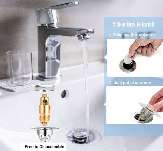 🚰 Universal Pop-Up Sink Drain Filter – Anti-Odor & Anti-Clog
