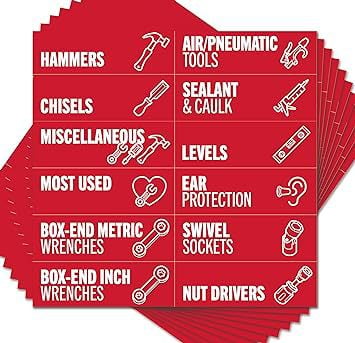 🧰 80-Piece Magnetic Toolbox Labels Kit