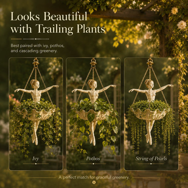 💃 Ballet Dancer Hanging Planter– 🌿Elegant Garden Decor for Porch & Patio