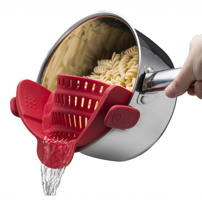 🍝 Silicone Clip-On Strainer – Food-Grade, Leak-Proof & Easy Drain ✨