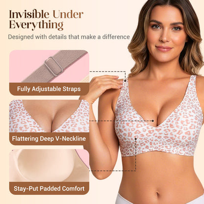 🔥Limited Buy 1 Get 1 Free 💕Jelly Wireless Women‘s Comfortable Wireless Bras Push Up Bra Seamless T shirts Bras Deep V Everyday Bras