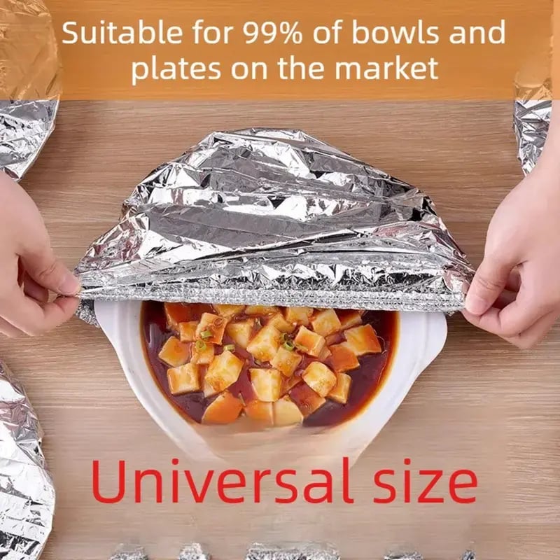 🔥🍲Reusable Aluminum Foil Food Cover – Keeps Meals Warm, Fresh & Protected