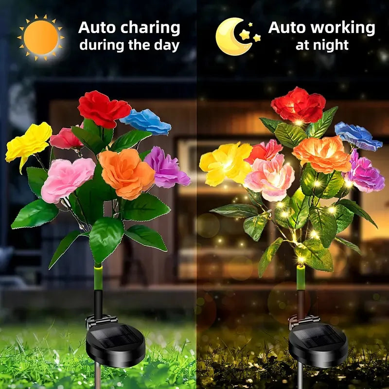 🎁🔥☀️2026 NEW Solar Simulated Garden Lights, upgraded solar panels, IP44 dustproof and waterproof