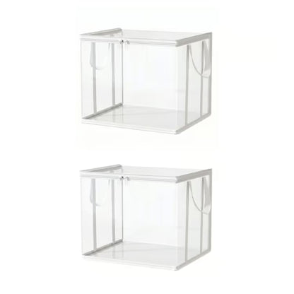Large Clear Thick Plastic Storage Box with Hinged Lid