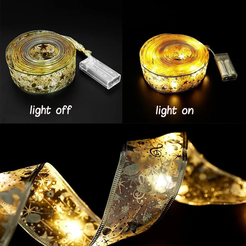 🔥🎄 Christmas Ribbon Lights — Festive & Sparkling Holiday Decoration