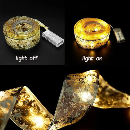 🔥🎄 Christmas Ribbon Lights — Festive & Sparkling Holiday Decoration