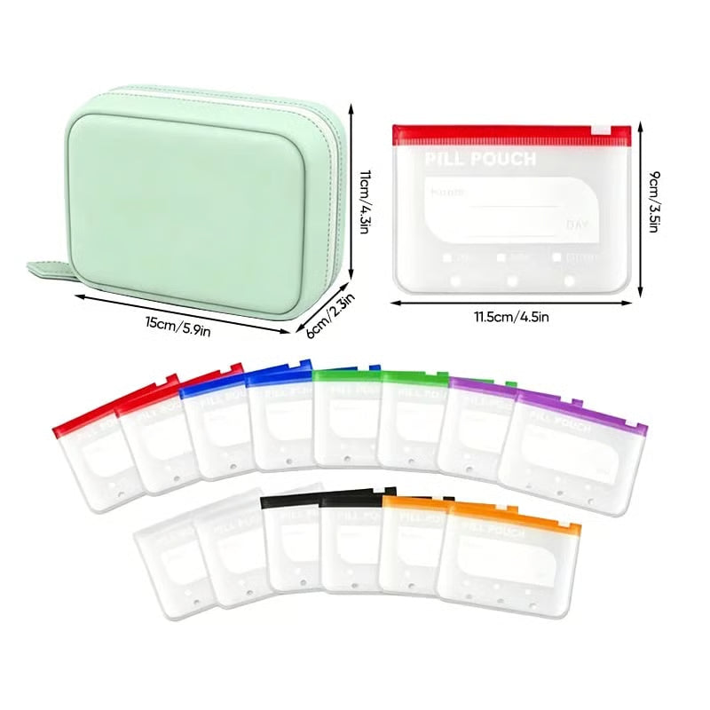 🔥Premium Waterproof PU Travel Pill Organizer Set