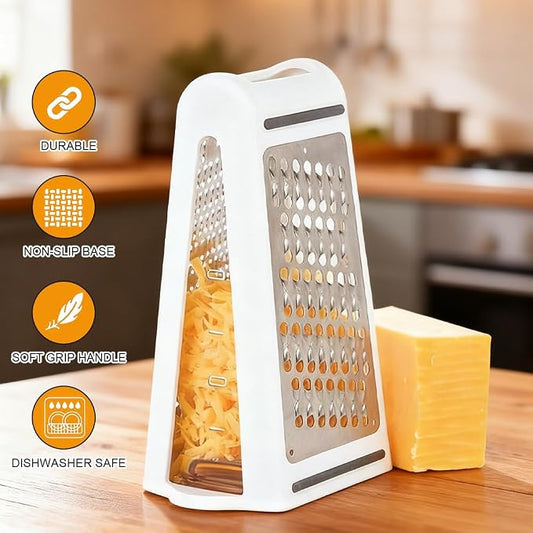 🧀 2-in-1 Cheese Grater Box – Dual-Sided Stainless Steel Grater