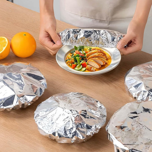 🔥🍲Reusable Aluminum Foil Food Cover – Keeps Meals Warm, Fresh & Protected