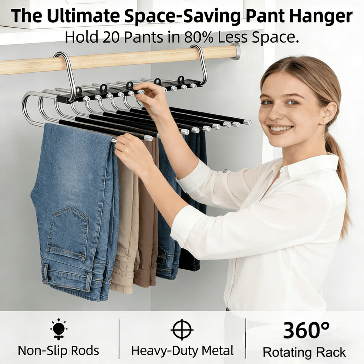 🔥Up to 55% Off👖 9-Tier Space-Saving Pants Hangers