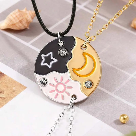 Sun, Moon & Star Magnetic Necklace Set