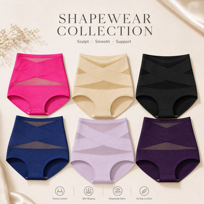 🌸Last Day-Buy 1 Get 1 FREE✨Plus-Size High-Waist Cross Tummy Control Panties