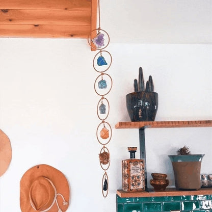🧵 Handwoven 7 Chakra Crystal Wall Hanging – Tree of Life Energy Decor 🌈✨