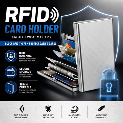 💳 Stainless Steel RFID-Blocking Card Holder
