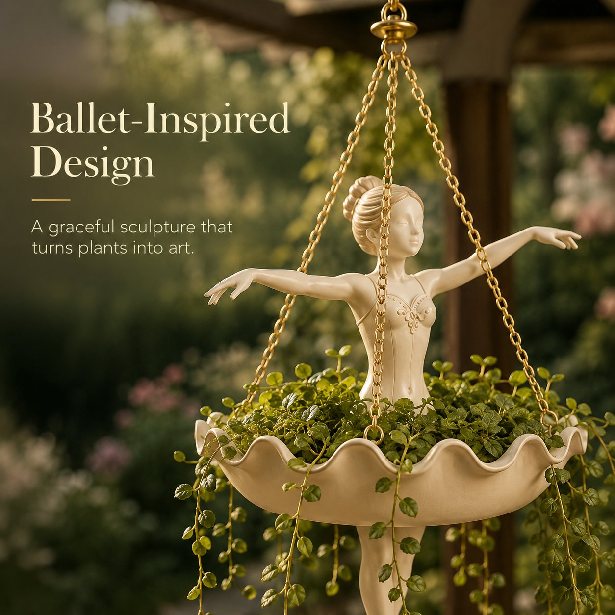 💃 Ballet Dancer Hanging Planter – 🌿Elegant Garden Decor for Porch & Patio