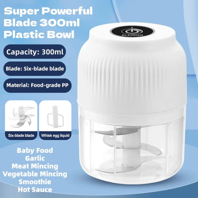 🔪🧄Rechargeable Large-Capacity Electric Food Chopper – Robust Motor & Stainless Steel Blades