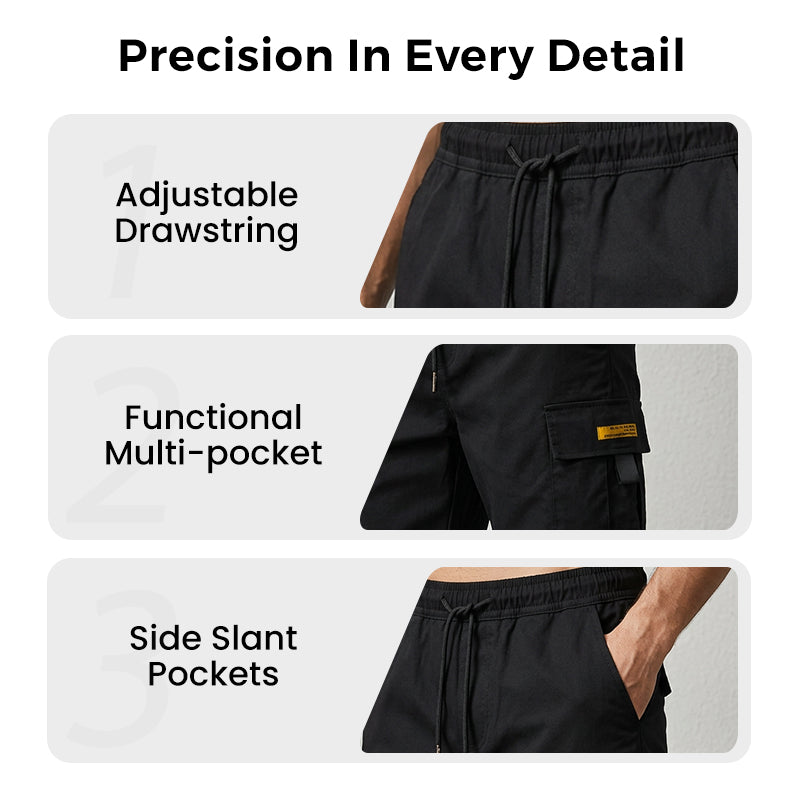 👨🩳 Men's Casual Cargo Shorts – Elastic Drawstring Waist & Utility Pockets