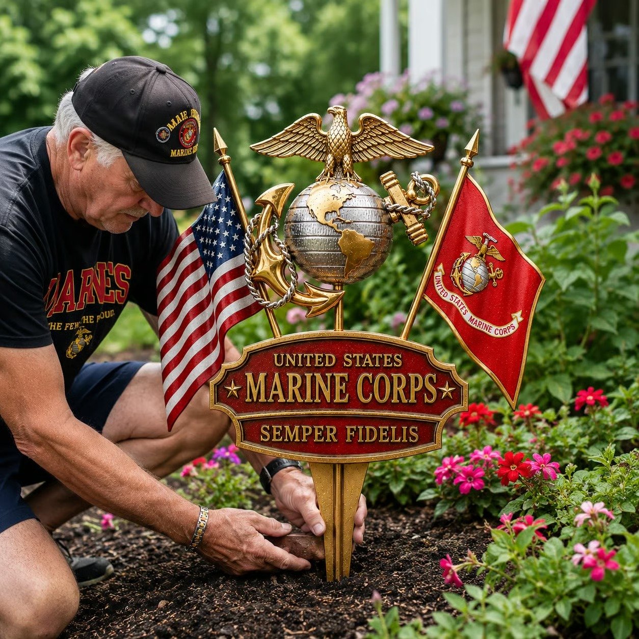 🏆Last Day Promo: 49% OFF 🎖️-US Marine Corps Semper Fidelis Tribute Garden Stake