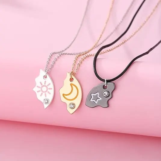 Sun, Moon & Star Magnetic Necklace Set
