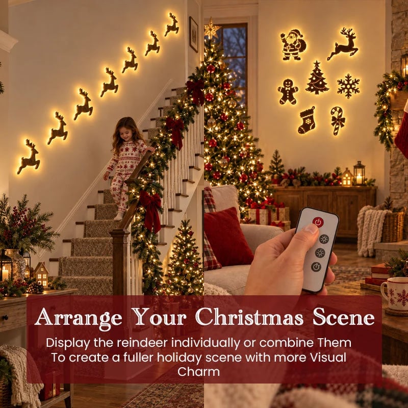 🎄LED Reindeer Wall Decorations - Festive Christmas Lighting