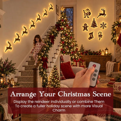 🎄LED Reindeer Wall Decorations - Festive Christmas Lighting