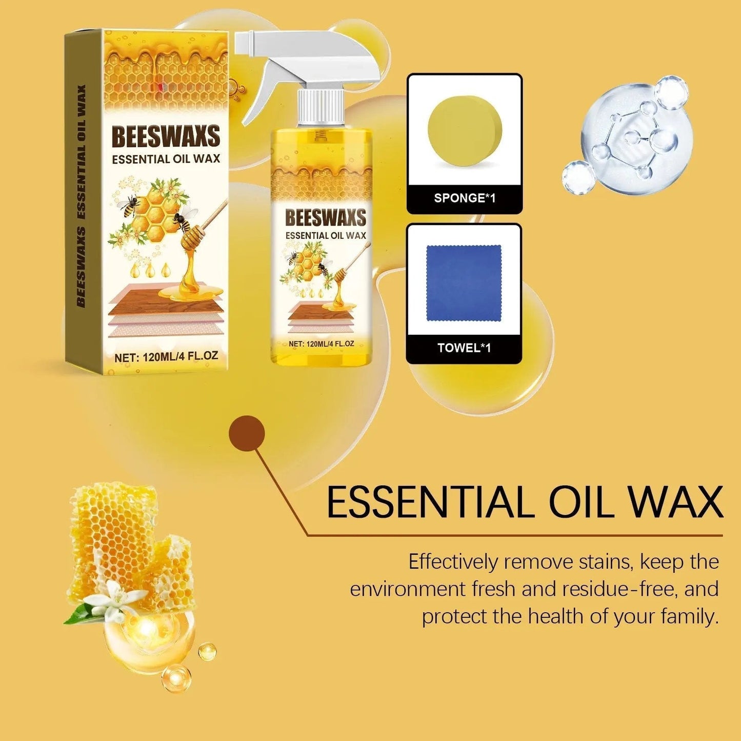 🐝🪵Beeswax Wood Polish Spray – Restore, Protect & Bring Back Natural Wood Shine ✨