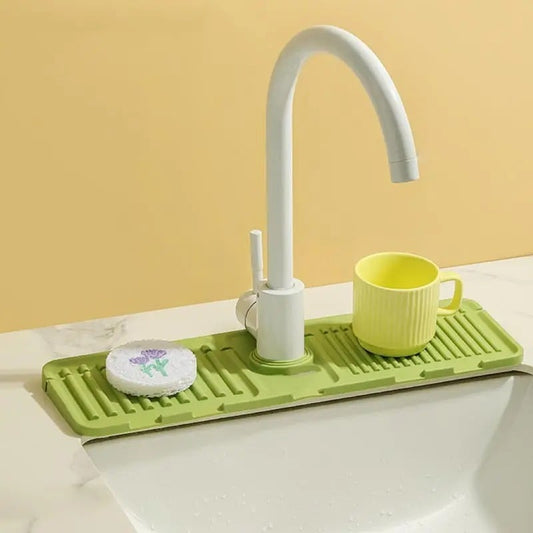 💧 Faucet Splash Guard & Quick-Dry Draining Mat