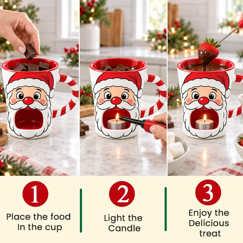 🎄🍫 Christmas Chocolate Fondue Mug – Melt, Dip & Enjoy ✨